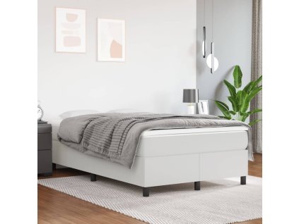vidaXL Rám na boxspring posteľ, biely 120x200 cm, umelá koža