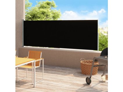 vidaXL Zaťahovacia bočná markíza na terasu 180x500 cm čierna