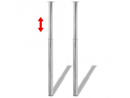 Teleskopické stolové nohy, pochrómované, 710 mm-1100 mm 2 ks