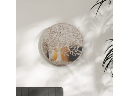 vidaXL Zrkadlo pieskové 40x2,5 cm železo okrúhle interiérové