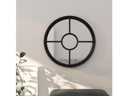 vidaXL Zrkadlo čierne 40x4 cm železo okrúhle interiérové
