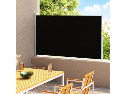 vidaXL Zaťahovacia bočná markíza na terasu 220x300 cm, čierna