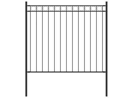 vidaXL Záhradný plot oceľ 1,7x0,8 m čierny