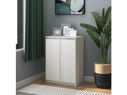 vidaXL Bočná skrinka biela 60x36x84 cm borovicový masív