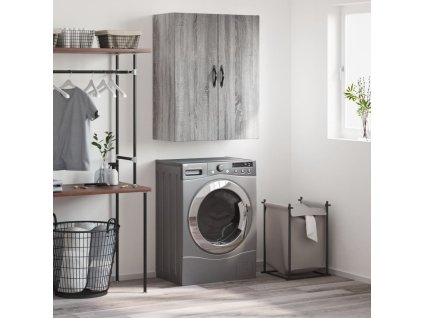 vidaXL Nástenná skrinka sivý dub sonoma 69,5x34x90 cm kompozitné drevo