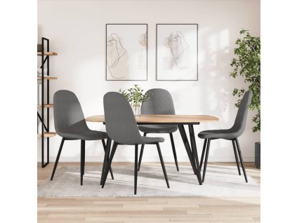 vidaXL Jedálenské stoličky 4 ks bledosivé zamatové