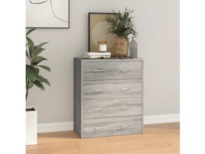 vidaXL Komoda so 4 zásuvkami 60x30,5x71 cm sivá sonoma