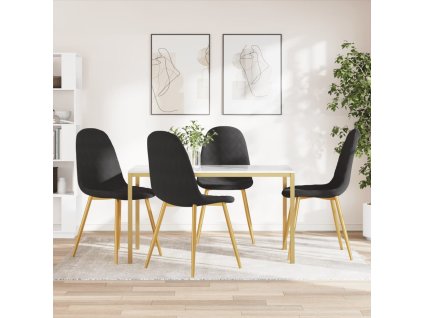 vidaXL Jedálenské stoličky 4 ks čierne zamatové