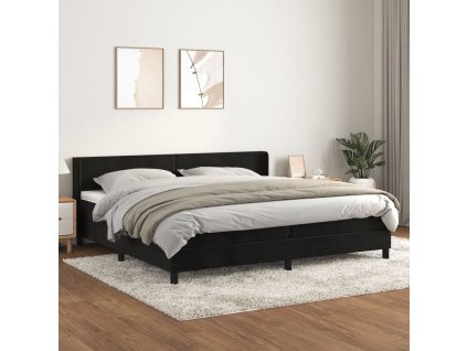 vidaXL Posteľný rám boxspring s matracom čierny 200x200 cm zamat