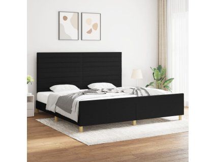vidaXL Posteľný rám s čelom čierny 200x200 cm látka