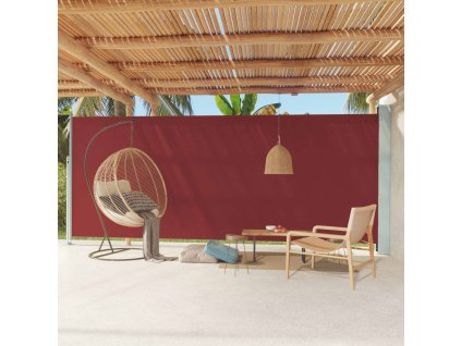 vidaXL Zaťahovacia bočná markíza na terasu 220x600 cm červená
