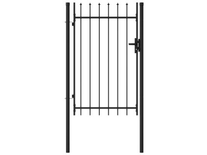 vidaXL Jednokrídlová plotová brána s hrotmi, oceľ 1x1,5 m, čierna
