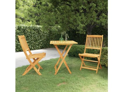 vidaXL 3-dielna skladacia záhradná jedálenská súprava masívne akáciové drevo
