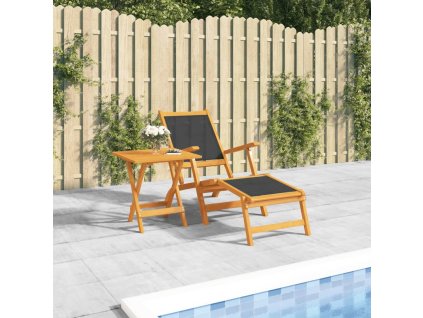 vidaXL Vonkajšie kreslo na terasu so stolíkom akáciový masív, textilén
