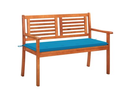vidaXL 2-miestna záhradná lavica s vankúšom 120 cm eukalyptový masív