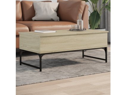 vidaXL Konferenčný stolík sivá sonoma 100x50x40cm kompozitné drevo kov