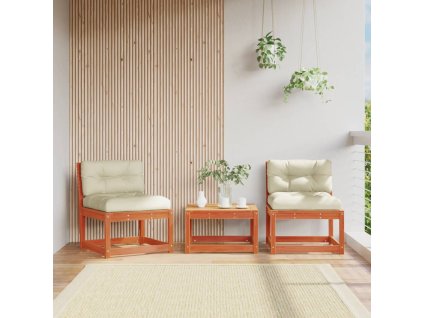 vidaXL Záhradné pohovky s podložkami 2 ks, hnedé, borovicový masív