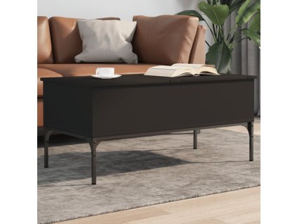 vidaXL Konferenčný stolík, čierny 100x50x45 cm, kompozitné drevo+kov