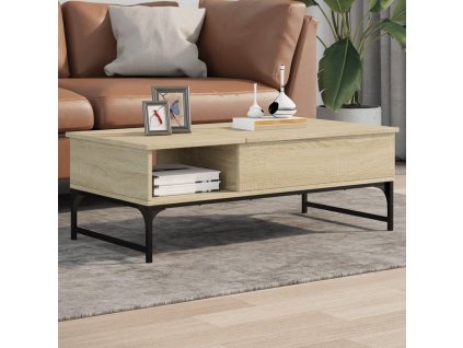 vidaXL Konferenčný stolík dub sonoma 100x50x35cm kompozitné drevo kov