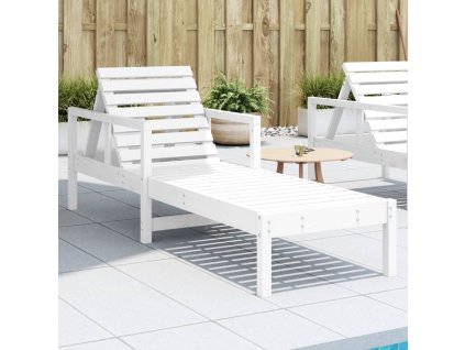 vidaXL Lehátko na opaľovanie biele 199,5x62x55 cm masívna borovica