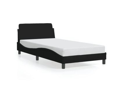 vidaXL Posteľný rám s čelom čierny 100x200 cm látka