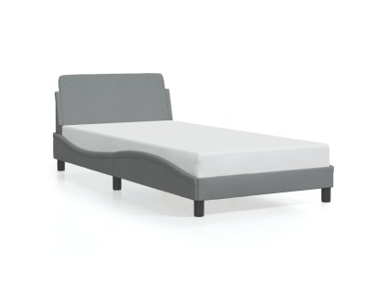 vidaXL Posteľný rám s čelom bledosivý 100x200 cm látka