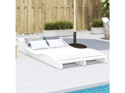 vidaXL Lehátko na opaľovanie biele 205x110x31,5 cm masívna borovica