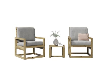 vidaXL 3-dielna záhradná sedacia súprava impregnovaná borovica