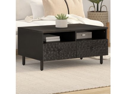 vidaXL Konferenčný stolík, čierny 80x54x40 cm, mangový masív