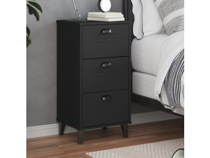 vidaXL Nočný stolík VIKEN, čierny, kompozitné drevo
