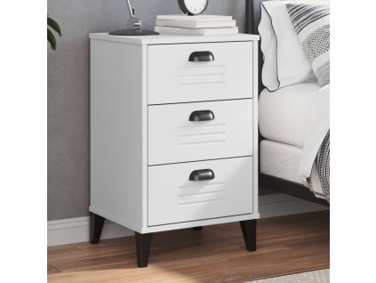 vidaXL Nočný stolík VIKEN, biely, kompozitné drevo