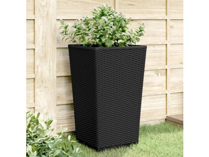 vidaXL Záhradné kvetináče 2 ks, čierne 32,5x32,5x57 cm, PP