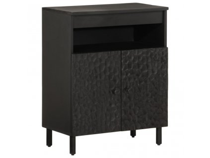 vidaXL Príručná skrinka, čierna 60x33x75 cm, mangový masív