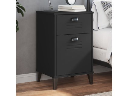 vidaXL Nočný stolík VIKEN, čierny, kompozitné drevo
