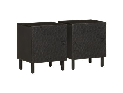 vidaXL Nočné stolíky 2 ks, čierne 40x33x46 cm, mangový masív