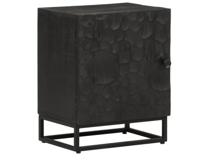 vidaXL Nočný stolík, čierny 40x30x50 cm, mangový masív a železo