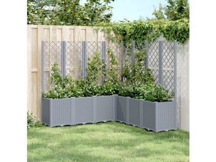 vidaXL Záhradný kvetináč s mriežkou, sivý 160x160x140 cm, PP