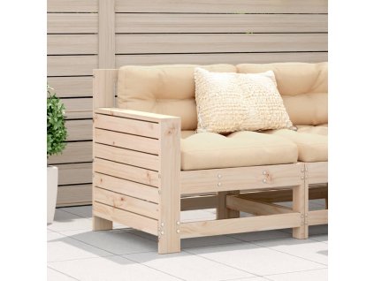 vidaXL Záhradná pohovka s opierkou ruky a vankúšom borovicový masív