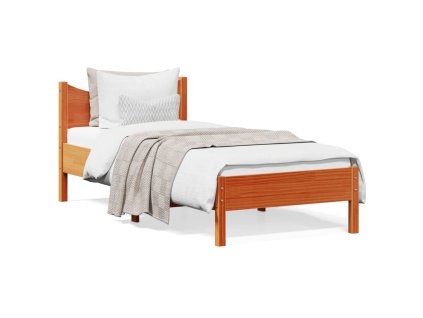 vidaXL Posteľný rám voskovo hnedý 90x190 cm masívna borovica