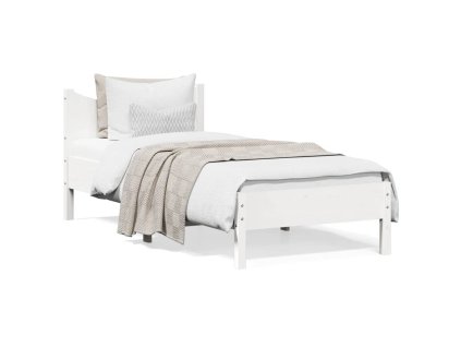 vidaXL Posteľný rám biely 90x200 cm borovicový masív