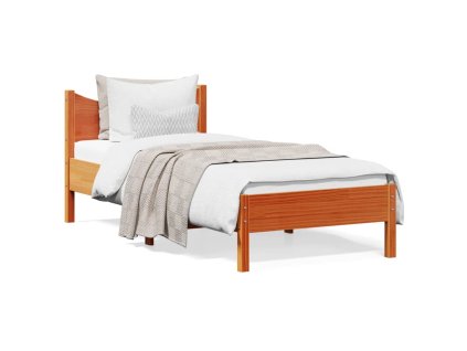 vidaXL Posteľný rám voskovo hnedý 100x200 cm masívna borovica