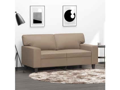 vidaXL 2-miestna pohovka kapučínová 120 cn umelá koža