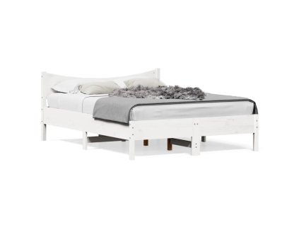 vidaXL Posteľný rám biely 120x200 cm borovicový masív