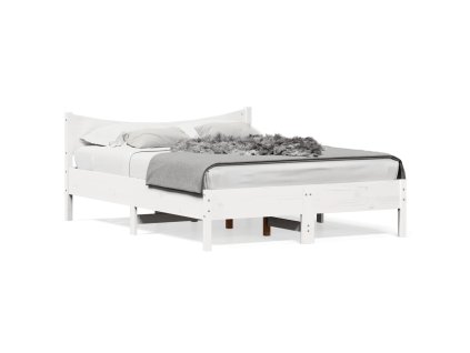 vidaXL Posteľný rám biely 120x190 cm borovicový masív