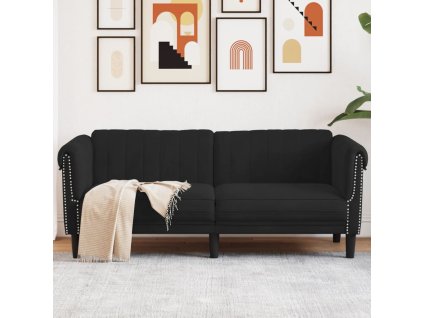vidaXL Pohovka 2-miestna čierna zamat