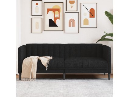 vidaXL 2-miestna pohovka, čierna, látka