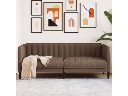 vidaXL Pohovka 2-miestna hnedá umelá semišová koža