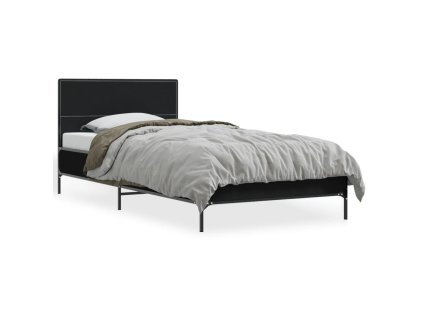 vidaXL Posteľný rám čierny 100x200 cm kompozitné drevo a kov