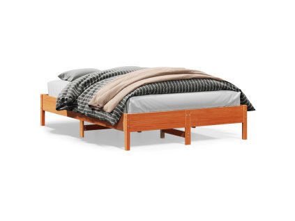 vidaXL Posteľný rám voskovo hnedý 160x200 cm masívna borovica