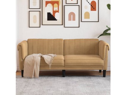 vidaXL Pohovka 2-miestna hnedá umelá semišová koža